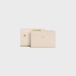 COMPACT WALLET WITH COIN TRIOMPHE IN SHINY CALFSKIN PALE BEIGE - Image 6